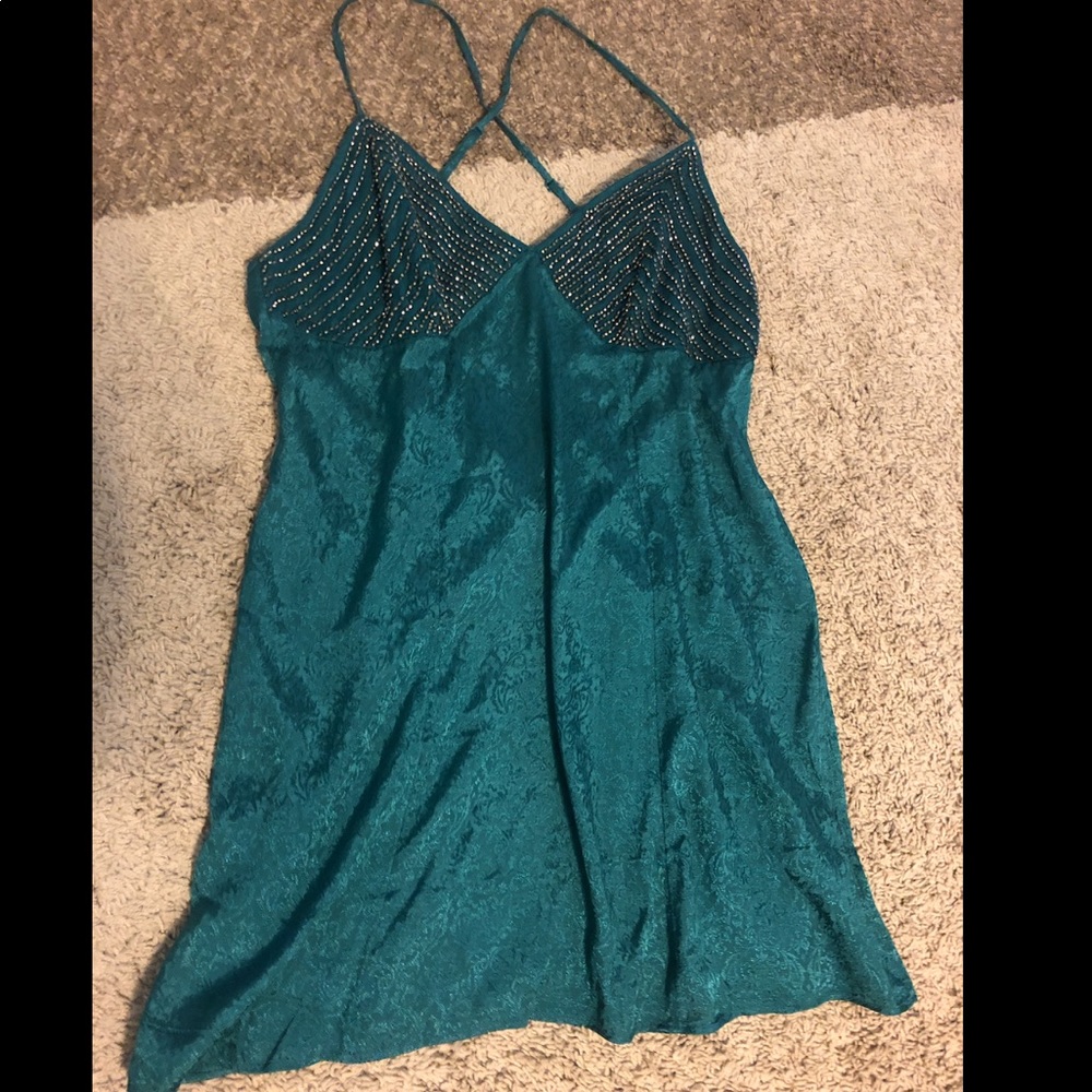 Free People Silky Forest Green Dress
